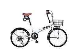 msACE BUDDY Folding Bicycle, 20-inch, Shimano 6-speed, Lightweight, with Basket, Light, and Lock, Mini Velo, Small Wheel Bicycle, Commuting, School, City Riding, AIT206-5