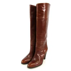 タニノクリスチー TANINO CRISCI ブーツ ロングブーツ レザー イタリア製 ハンドメイド ブラウン 茶 35.5のサムネイル