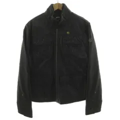 ジースターロウ G-Star RAW ドライデンレザージャケット ライダースジャケット 羊革 スタンドカラー ロゴ刺繍 ジップアップ ブラック 黒 Lのサムネイル