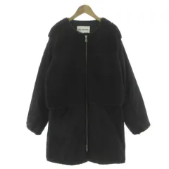 レイビームス Ray Beams ボア 切替え ジップコート 61-19-0121-370 ノーカラー レイヤード風 中綿入り ダブルジップ ブラック 黒 0のサムネイル