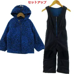 コロンビア Columbia スキーウエア セットアップ 上下セット ジャケット フーディー パンツ 総柄 ブルー 青 ネイビー 紺 XXSのサムネイル