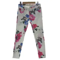 ケイトスペード KATE SPADE BROOME STREET Capri Jeans デニム スリム ストレッチ USA製 コットン混 花柄 ホワイト 白 マルチカラー 25のサムネイル
