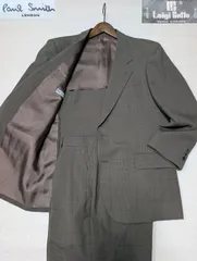 【良品】Paul Smith LONDON 上品なグレンチェック メリノウール テーラードスーツ 上下 M 80's頃のサムネイル