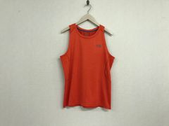 ザノースフェイスTHE NORTHFACEナイロンロゴプリントタンクトップジレベストメンズサーフアメカジミリタリーストリートスケーターワークビジネススーツモードゴルフドレスバイカースポーツMヨルダン製オレンジ