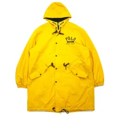 POLO RALPH LAUREN モッズコート ベンチコート XL イエロー ポリエステル ボアライナー 中綿 ドローコード カレッジ ロゴプリント バックロゴのサムネイル