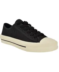 ゲス レディース シューズ スニーカー レース ロゴ GUESS Womens Carey Jacquard Logo LowTop LaceUp Sneakers Black Logo ブラックのサムネイル