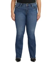 シルバー ジーンズ レディース ボトムス デニムパンツ ブーツカット プラスサイズ ブーツ Silver Jeans Co Plus Size Suki Mid Rise Slim Bootcut Jのサムネイル