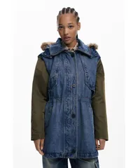 デジグアル レディース アウター ジャケット・ブルゾン パーカー Desigual Womens Furtrimmed parka Medium blue ブルーのサムネイル