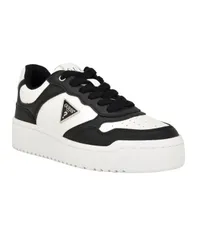 ゲス レディース シューズ スニーカー プラットフォーム レース GUESS Womens Miram Platform LaceUp Court Sneakers BlackWhite ホワイトのサムネイル