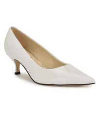 ナインウェスト レディース シューズ パンプス ヒール Nine West Womens Sisko Tapered Kitten Heel Pumps White Patent ホワイトのサムネイル