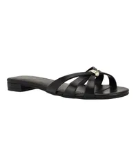 【送料無料】 カルバンクライン レディース スリッポン・ローファー シューズ Womens Petula Strappy Flat SlipOn Sandals Blackのサムネイル