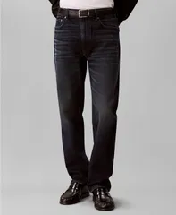 カルバンクライン メンズ ボトムス デニムパンツ ジーンズ Calvin Klein MenstraightFit Stretch Denim Jeans Klein Blue Black ブラックのサムネイル