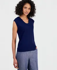 アンクライン レディース アウター ニット・セーター プチ ノースリーブ Anne Klein Womensleevelessweater Tank Regular Petite Distant Moのサムネイル