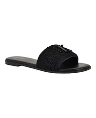 カルバンクライン レディース シューズ スリッポン・ローファー サンダル ロゴ Calvin Klein Womens Kamine Woven Logo Flat SlipOn Sandals Blのサムネイル