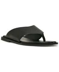 スティーブ マデン レディース シューズ スリッポン・ローファー サンダル Steve Madden Womens Illia Splitoe SlipOn Flat Sandals Black Leのサムネイル