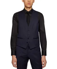 ヒューゴボス レディース アウター コート Hugo Boss BOSS Mens SingleBreasted Waistcoat Dark Blue ブルーのサムネイル