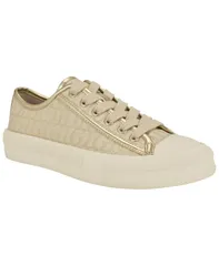 ゲス レディース シューズ スニーカー レース ロゴ GUESS Womens Carey Jacquard Logo LaceUp Sneakers Gold Logo ゴールドのサムネイル