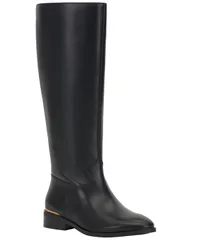 ヴィンスカムート レディース シューズ ブーツ・レインブーツ Vince Camuto Womens Bercla Wide Calf Riding Boots Black Leather ブラックのサムネイル