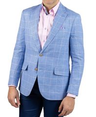 テーラーバード メンズ アウター ジャケット・ブルゾン コート Tailorbyrd Mens Yarn Dye Windowpane Sport Coat Blue ブルーのサムネイル