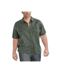 ボルダークリーク メンズ トップス シャツ トール デニム Boulder Creek Big Tall by KingSize Short Sleeve Denim and Twill Shirtのサムネイル