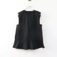 ロイスクレヨン Lois CRAYON ストレッチコットン 裾ペプラム ノースリーブカットソー M ブラック┃トップス ブラウス【2400015087665】のサムネイル
