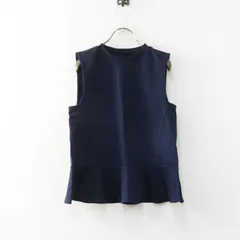 ロイスクレヨン Lois CRAYON ストレッチコットン 裾ペプラム ノースリーブカットソー M ネイビー┃トップス ブラウス【2400015087764】のサムネイル