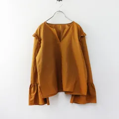 ロイスクレヨン Lois CRAYON フリルトリミング キーネックプルオーバーブラウス M テラコッタ┃シャツ カットソー【2400015087818】のサムネイル