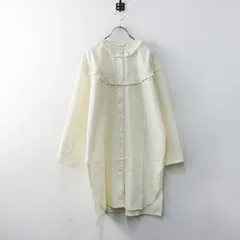 2023AW ホームスパン homspun コットントリプルツイルロングフリルブラウス  F キナリ∥シャツ 前開き 長袖 洗い加工【2400015078731】のサムネイル