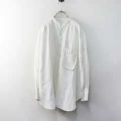 日本製 ユニバーサルティシュ UNIVERSAL TISSU  トリプルワッシャーリネンバンドカラーシャツ ホワイト┃ブラウス【2400015086668】のサムネイル