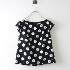 トッカ TOCCA 洗える TWINLEAF ブラウス 0■ ブラック トップス 花柄 フラワー 半袖 カットソー シフォン ジャガード【2400015090702】のサムネイル