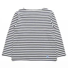 ORCIVAL フランス製 バスクシャツ 長袖 ボートネック Tシャツ S ネイビー ホワイト ボーダーのサムネイル