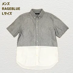 RAGEBLUE レイジブルー／半袖シャツ 切り替えデザイン グレー×ホワイトのサムネイル