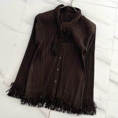 希少デザイン✨】プリーツプリーズ ノースリーブシャツ ボウタイリボン 