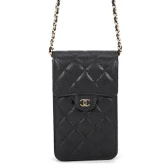 シャネル チェーンフォンケース マトラッセ ココマーク キャビアスキン AP3880 CHANEL バッグ 黒のサムネイル