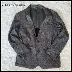 LANVIN en Bleu ランバンオンブルー テーラードジャケット グレー　46 麻混　リネン　メンズ　ビジネス　カジュアルのサムネイル
