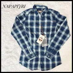 新品✨ナパピリ NAPAPIJRI　チェックシャツ XS インディゴ 長袖 コットン100% タグ付　レディースのサムネイル