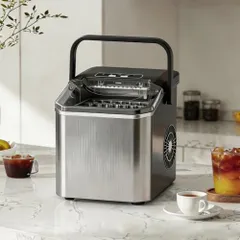 【新品】製氷機 家庭用 【高速製氷機 自動洗浄機能 】ハンドル付き 最速6分 透明氷 氷つくり機 小型 2種類氷サイズ 透明窓 取り扱い簡単 軽量 自動停止 ポータブル アイスメーカー ふたり暮らし用 コンパクト 製氷器 卓上 家飲み パーテ f7e4a85dのサムネイル