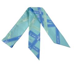 HERMESエルメス ツイリー ボルデュックリボンチェック シルクスカーフ