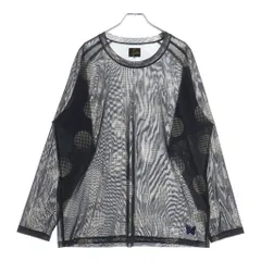 Needles (ニードルス) L/S U NECK TEE POLY MESH ドット柄 ポリメッシュ クルーネック長袖Tシャツ ロングスリーブカットソー グレー LQ259のサムネイル