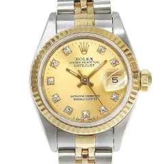 【本物保証】 新品同様 ロレックス ROLEX デイトジャスト コンビ 69173G X番 10Pダイヤ シャンパンゴールド文字盤 K18YG/SS 2022/04OH済のサムネイル