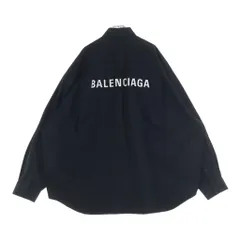 BALENCIAGA (バレンシアガ) バックプリント オーバーサイズ ビックシルエット レギュラーカラー 長袖シャツ ブラック 725377 TYB18のサムネイル