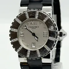 Chaumet ショーメ WATER RESISTANT 100M/333FT クラスワン 622B-00390 シルバー QZ ユニセックス ダイヤベゼル 8Pダイヤ 腕時計 訳ありのサムネイル