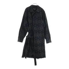Yohji Yamamoto POUR HOMME (ヨウジヤマモト プールオム) 左二重柄ガウンBコート 総柄ロングコート ブラウン HJ-B66-015のサムネイル