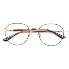 GUCCI (グッチ) ウェブストライプ ラウンドシェイプ メタルフレーム アイウェア 眼鏡 ブラウン/ゴールド GG0392Oのサムネイル