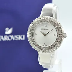 未使用 SWAROVSKI スワロフスキー クリスタル ベゼル Quartz クォーツ ウォッチ 腕時計 レディース 女性 稼働品 箱・コマ・説明書付のサムネイル
