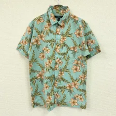 Croft&Barro　クロフト&バロー　半袖シャツ/アロハシャツ　柄シャツ　総柄　青　ブルー　XLサイズ　古着のサムネイル