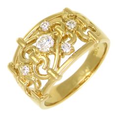 Celine Diamond Ring #14 750 (K18YG) Women's CELINE [Pre-owned] [Jewelry]