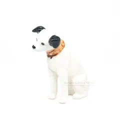 ● ビクター犬 Victor『主人の声』ニッパー ミニ ハンドペイント 陶器フィギュリン ミニチュア オブジェ 犬の置物 白 オーディオ レトロ雑貨のサムネイル