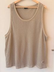 極美品 STUSSY クロシェ メッシュニット タンクトップ ホワイト XL 極美品 STUSSY クロシェ メッシュニット タンクトップ ホワイト XL