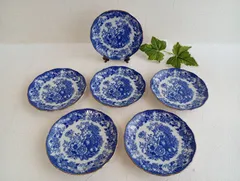 ☆Y107 Blue Cathay ブルーキャセイ プレート 6枚セット ナルミ 青花柄 日本製 保管品のサムネイル